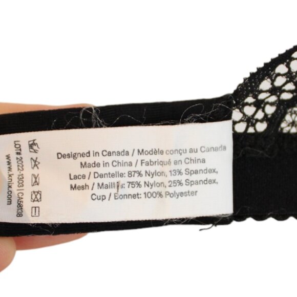 Knix Wireless Bra Black XXL Lace Cross Front Adjustable Straps Lined Cups B134 - Picture 11 of 11